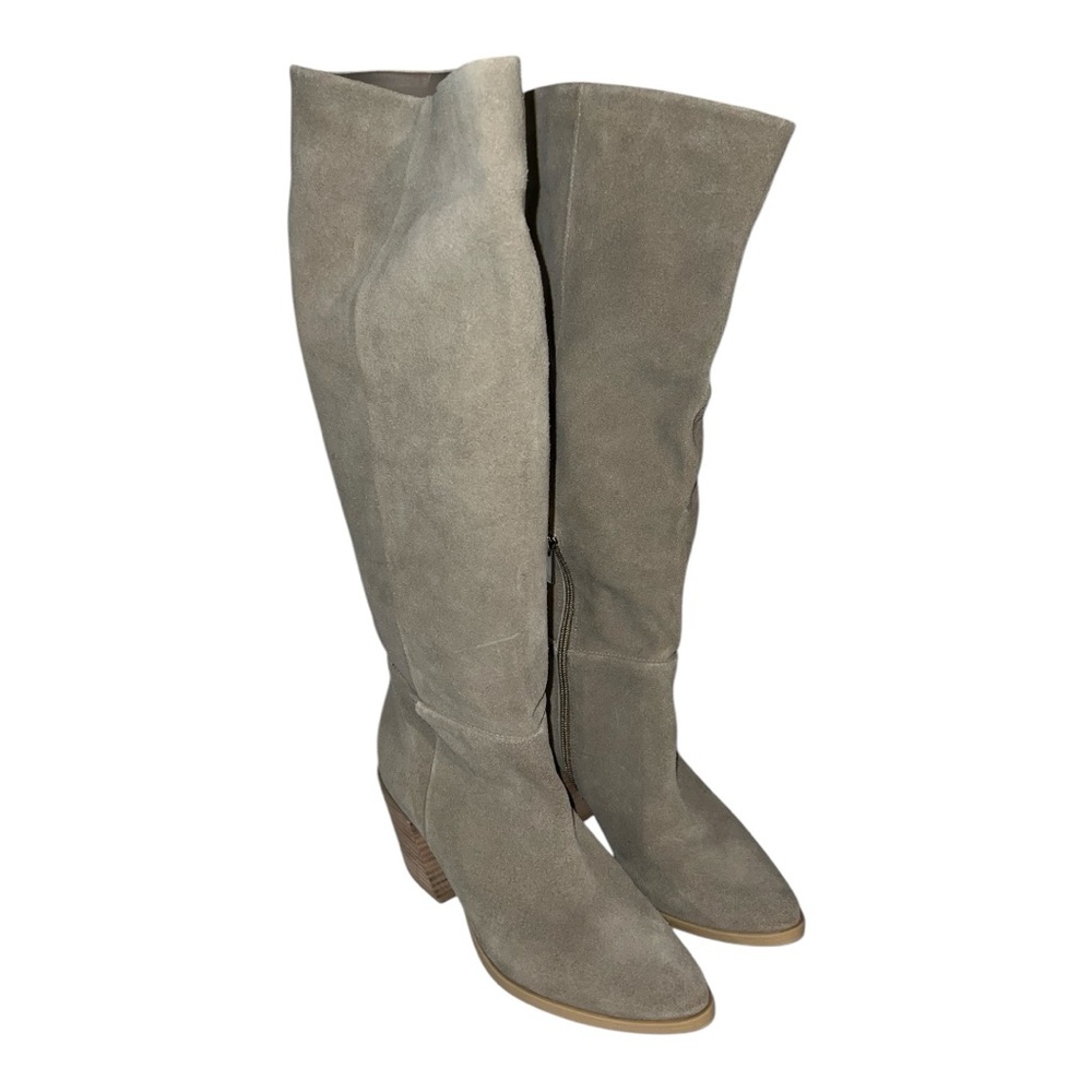Dolce Vita Gray Heeled Boots Suede Knee-High